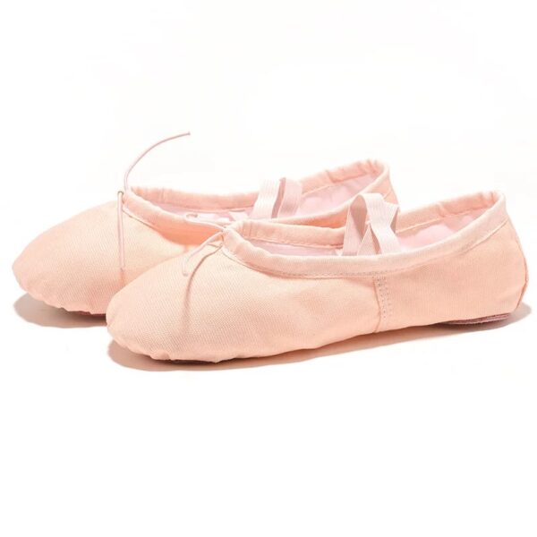 ZAPATILLA MEDIA PUNTA LONA BALLET COLOR ROSADO