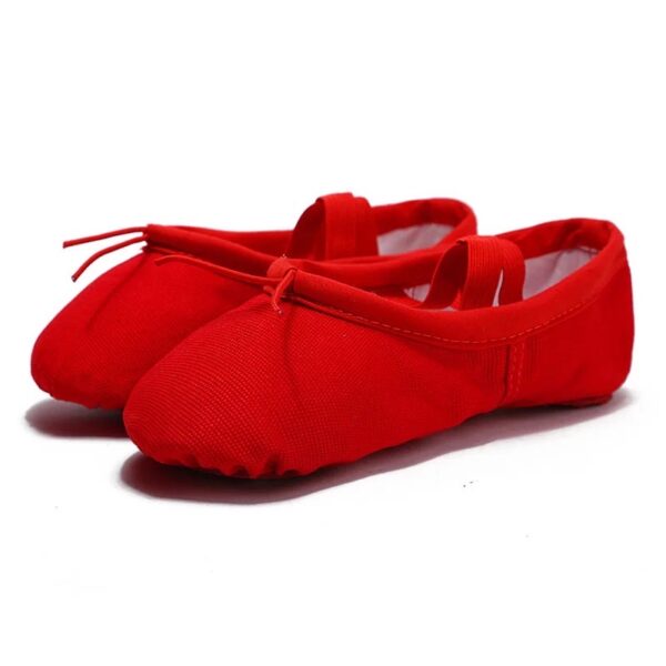 ZAPATILLAS MEDIA PUNTA BALLET LONA COLOR ROJO