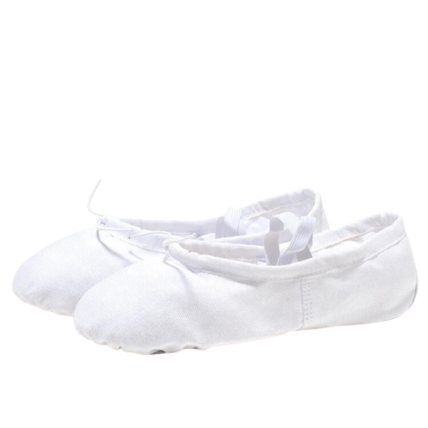 ZAPATILLA MEDIA PUNTA BALLET LONA COLOR BLANCO